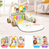 Tapis musical multifonctionnel et trotteur pour bébé, couverture éducative précoce pour ramper, pour enfants et tout-petits