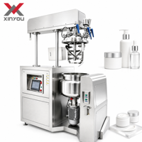 Homogénéisateur mélangeur émulsifiant hydraulique 30L à aspiration, machine de fabrication cosmétique avec agitation et décharge automatique inclinable