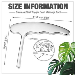 نقاط الوخز بالإبر لساق القدم والفقرات والأوتار الوحيدة كشط الجمال العناية الشخصية الفولاذ المقاوم للصدأ مدلك الثلاثي - Product Image 2