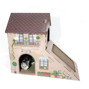 저장 친환경 가정용 고양이 빌라 골판지 고양이 집 스크래쳐 - Product Image 1
