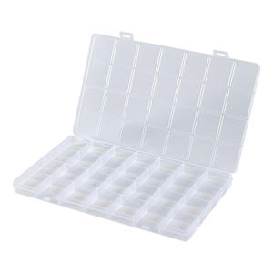 Boîte de rangement en plastique transparent à 28 compartiments pour organiser les bijoux, les strass, les perles, les boutons, les granules de cire - Product Image 1