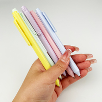 Stylos rétractables à encre gel colorée Macarons, pointe extra fine 0,5 mm, corps en plastique motif animal, outil d'écriture promotionnel