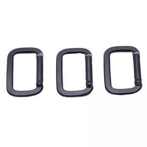 JRSGS Grosir 50MM Kait Karabiner Persegi Kustom Gantungan Kunci Karabiner Aluminium Kait Karabiner Persegi Panjang Hitam - Product Image 1