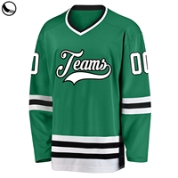 Maillot de hockey sur glace personnalisé à col montant, respirant, avec impression HD, broderie 3D, séchage rapide, et logo, nom et numéro en patch sergé