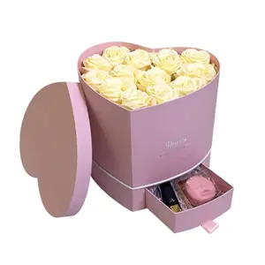 2024新款情人节巧克力玫瑰礼品盒永恒玫瑰花盒纸板奢华包装花心形盒