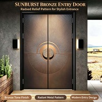 Porte d'entrée moderne en aluminium, double isolation thermique, résistante aux intempéries, antirouille, écoénergétique, porte extérieure