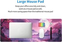 Grand tapis de souris gaming étendu, imperméable, avec bords cousus, tapis de bureau absorbant les chocs pour clavier