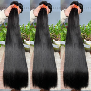 人发天然巴西雷米丝质直发编织束，无闭合式，<span class=keywords><strong>10</strong></span>英寸蕾丝闭合 - Product Image 5