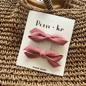 Pinces <span class=keywords><strong>à</strong></span> cheveux pour femmes, couleur unie, ruban, tissu, accessoires de mode faits <span class=keywords><strong>à</strong></span> la main. - Product Image 5