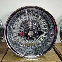 Ruedas de radios de alambre de 13x5.5, 13x7, 14x6, 14x7, 15x7, 16, 17, 18, 20, 21, 22x8 pulgadas, con centro dorado y diseño de plato profundo, para coches clásicos