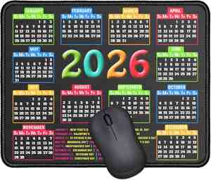 Tapis de souris personnalisable avec calendrier annuel, écologique, cadeau, promotionnel, tapis de souris imperméable à transfert thermique - Product Image 1