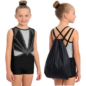Conjunto de Leotardo Metálico con Pedrería Brillante y Pantalones Cortos para Niñas, Ropa de Danza, Gimnasia y Yoga, Estilo Casual para Uso Diario - Product Image 4