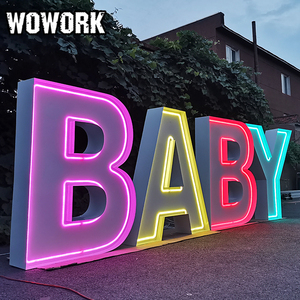 2025 wowork fushun dấu hiệu điện tử chiếu sáng <span class=keywords><strong>LED</strong></span> RGBW số một cupcake đứng lớn bé bảng chữ cái với Glass Top - Product Image 6