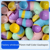 Capsules en plastique transparentes de 100 mm, 10 cm, 75 mm, couleur macaron, creuses, ouvrables, pour distributeur automatique