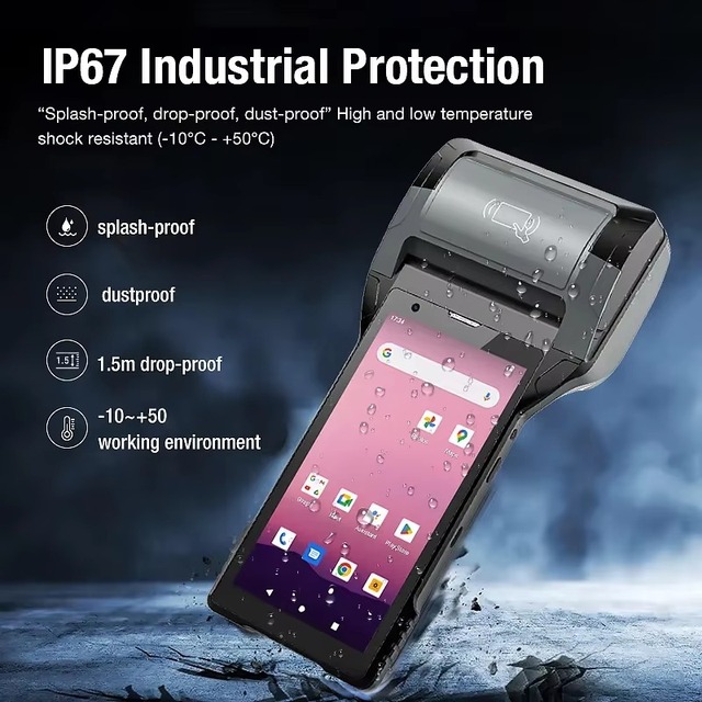 Android 12.0 80mm Portable Handheld Thermal Printer with Touch Screen and Barcode Scanner