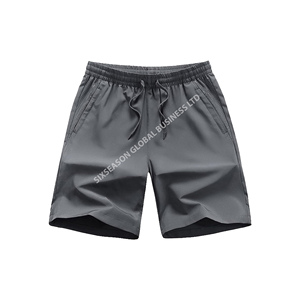 Fabricant de shorts de bain personnalisés à la mode 100% coton épais pour hommes braguette zippée coupe ample solide et décontracté - Product Image 1
