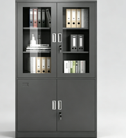Armoire de rangement de documents moderne en acier inoxydable pour atelier, maison, bureau, armoire à dossiers verrouillable à 4 portes