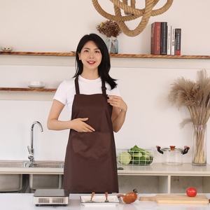 Biểu tượng tùy chỉnh in cam khuyến mãi không thấm nước <span class=keywords><strong>Polyester</strong></span> 100% Bếp Nấu Ăn đầu bếp tạp dề với túi lớn - Product Image 4