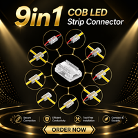 Connecteur d'angle sans soudure L&T à connexion rapide pour bande LED COB, transparent, 2 broches, 9-en-1, 5mm 8mm 10mm, blanc