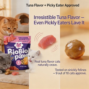 OEM/ODM Golosinas Naturales para Gatos con Alto Contenido de Proteínas, Sin Maíz, Trigo, Soja, Harina de <span class=keywords><strong>Pollo</strong></span>, Harina de Atún, Calabaza, Linaza, Crujientes, 1 Caloría por Golosina - Product Image 2