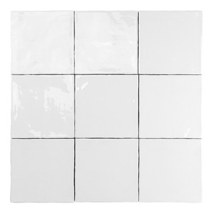 Piastrella Creta-13 Bianco Lucido 13x13 Cm con Bordi Irregolari Spessore 9 Mm - Product Image 2