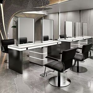 Barber Shop New Arrival Hair Salon <b>Mirror</b> with Marble <b>Table</b> Hair Salon <b>Mirror</b> Stand Single-sided or Double-sided <b>Mirror</b> - Product Image 6