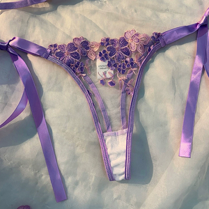 Conjunto de Lencería Sexy al por Mayor para Mujer Joven: Sujetador Transparente Bordado con Push-Up y Tanga Erótica - Product Image 5