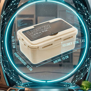 กล่องข้าว Ele-Gate ขนาด 1.4 ลิตร พร้อมช้อนส้อม ปลอดสาร BPA ภาชนะเก็บอาหาร - Product Image 3