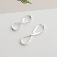Connecteur Fermoir Figure 8 en Argent Sterling S925, Idéal pour la Fabrication de Bijoux DIY (Bracelets, Colliers, Cordons Tressés, Perles) - Vente Chaude