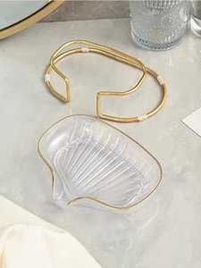 Porte-savon de salle de bain de luxe léger avec égouttoir, support de rangement pour savon de douche, plateau de rangement pour savon, accessoires de salle de bain - Product Image 5