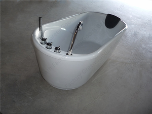 Bañera de ducha elíptica blanca y acrílica <span class=keywords><strong>para</strong></span> <span class=keywords><strong>dos</strong></span> <span class=keywords><strong>personas</strong></span>, gran bañera duradera de 1500mm, hermoso, CE Canadá - Product Image 3