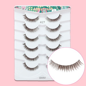 Abestyou - Pestañas Postizas Invisibles Transparentes, 6 Pares, Color Marrón, Sintético, Efecto Visón Natural, Autoadhesivas, Reutilizables, Brillan en la Oscuridad, Cobertura Total - Product Image 4