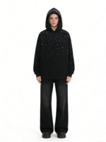 Sweat à capuche Y2K Bling en strass scintillants, streetwear pour femme, pull-over entièrement zippé, imprimé squelette, personnalisable OEM, faible MOQ