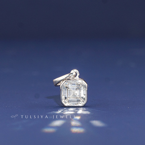 Pendentif en or 14 carats avec diamant de laboratoire taille Asscher pour femme, breloque diamant de forme carrée, bijoux fins, cadeau de mariage - Product Image 2