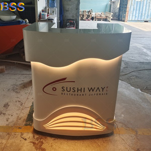 Rắn bề mặt thanh giá tùy chỉnh Backlit staron LED ánh sáng khách sạn ăn uống bong bóng trà du thuyền nhỏ Sushi Nhà hàng Góc quầy <span class=keywords><strong>bar</strong></span> - Product Image 4