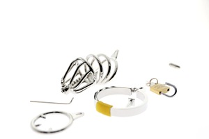 पुरुषों के स्टेनलेस स्टील मुर्गा पिंजरे शुद्धता बेल्ट विरोधी हस्तमैथुन उपकरण बीडीएसएम लिंग लॉक बंधन गियर सेक्स खिलौने - Product Image 5