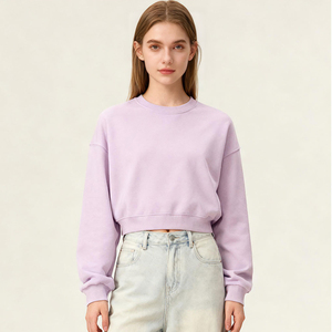 <span class=keywords><strong>Felpa</strong></span> Corta da <span class=keywords><strong>Donna</strong></span> DOVEARK con Logo Personalizzato, 330G S-XL, 85% Cotone 15% Poliestere, Collo Tondo, Tessuto Spugna Pesante - Product Image 6