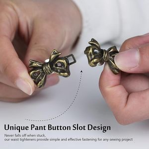 Ajusteur de taille de pantalon, <span class=keywords><strong>bouton</strong></span> de jean réglable sans nickel, recouvert de tissu, <span class=keywords><strong>pour</strong></span> resserrer la taille des pantalons, sans couture - Product Image 2