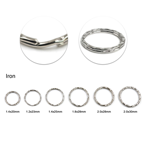 Nhà Máy Bán buôn kim loại vòng phẳng <span class=keywords><strong>Keyring</strong></span> Chất lượng cao bền thép không gỉ chia vòng chìa khóa cho Keychain làm - Product Image 5