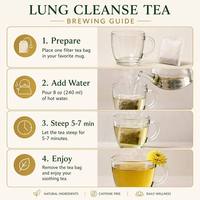 Sachets de thé détoxifiant pour les poumons à marque privée, pour le soutien respiratoire et le bien-être pulmonaire, mélange naturel de plantes, 20 unités, vente en gros, OEM