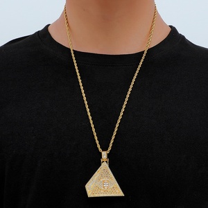 Pavimenta Zircon Hip Hop envidia ojo pirámide colgante para los hombres y las mujeres - Product Image 5