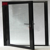 Porte battante extérieure en aluminium à double vitrage, nouvelle conception, certifiée AS2047, pour la sécurité, vente en gros
