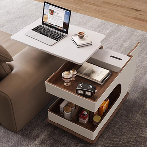 Table d'appoint mobile de style ancien avec roulettes, table basse pliante de haute qualité pour la maison - Product Image 2