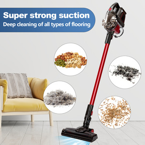 YFS Cordless Vacuum Cleaner 150W 8Kpa Suction Rod Type Red D806 With Telescopic <b>Tube</b> And <b>Led</b> Brush - Product Image 2