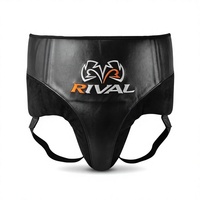 Protège-entrejambe de boxe Custom Pro-100 RIVAL en cuir de vachette noir et mousse PU EVA, à lacets, équipement de protection pour l'entraînement
