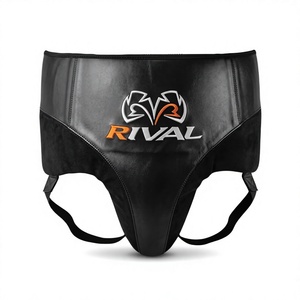 อุปกรณ์ป้องกันอวัยวะเพศชายสำหรับชกมวย RIVAL สีดำ ทำจากหนังวัวแท้ PU โฟม EVA แบบผูกเชือก สำหรับฝึกซ้อม - Product Image 1