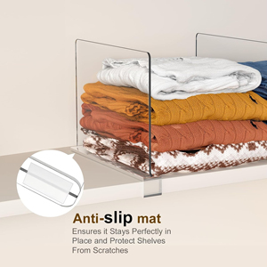 12pcs Acrylique Étagère Diviseur Plastique Acrylique Placard Étagère Diviseur - Product Image 6