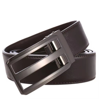 Ceinture en cuir véritable pour homme avec boucle à ardillon personnalisée OEM ODM, boucle en alliage de zinc, perforée, ceinture de costume pour affaires