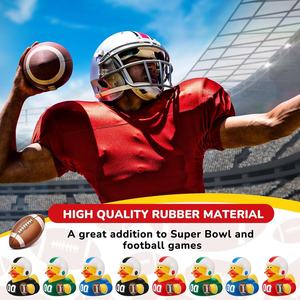 Giocatore di calcio di gomma anatre alla rinfusa 2 pollici anatra giocattolo paperelle <span class=keywords><strong>per</strong></span> bambini vasca da bagno piscina giocattoli estate spiaggia e piscina - Product Image 4