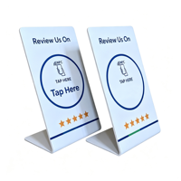 Kare NFC Dokunmatik İnceleme Ekran Kartı Masaüstü Standı NFC Geri Bildirim Yorum Kartı Restoran, Kahve Dükkanı, Salon İçin